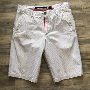 Striped grey and white shorts by modern amusement